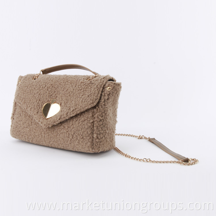 Wholesale New Arrival Fashion Winter Women Sherpa Handbags Ladies Shoulder